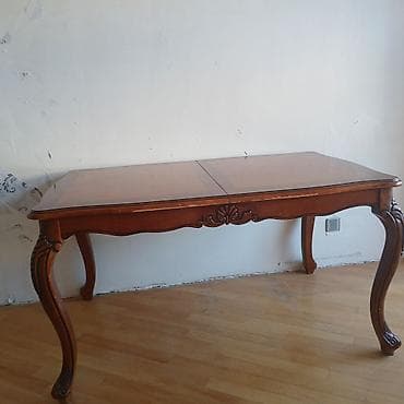 nerj stol: Klassik üslubda massiv ağac yemək masası - Material: təbii ağac, üst — 4
