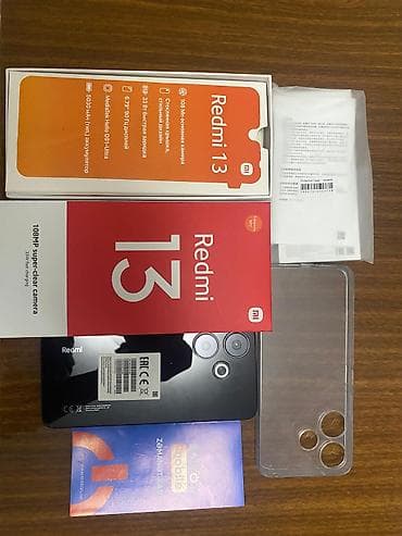Xiaomi Redmi 13 – qutu məzmunu ilə Texniki xüsusiyyətlər: - 108 MP