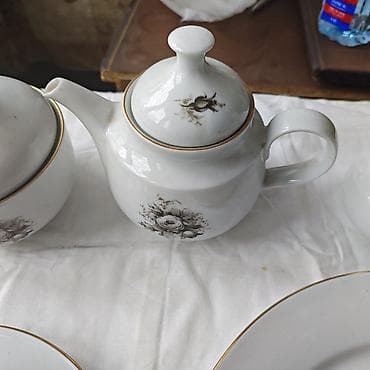 sous: Çay dəsti, rəng - Ağ, Farfor — 6