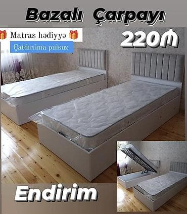 Bazalı çarpayı – endirimli təklif! - Ölçü: tək nəfərlik - Rəng: açıq — 1