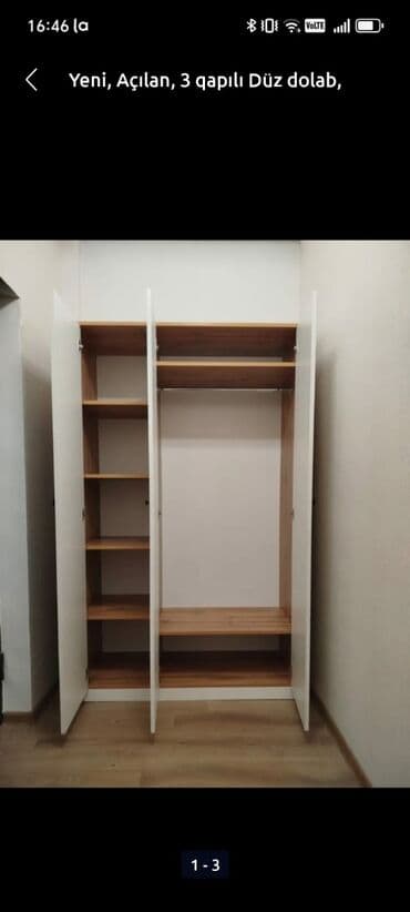qapi: Yeni, Açılan, 5 qapı Düz dolab, Qarderob, paltar dolabı, Azərbaycan — 11