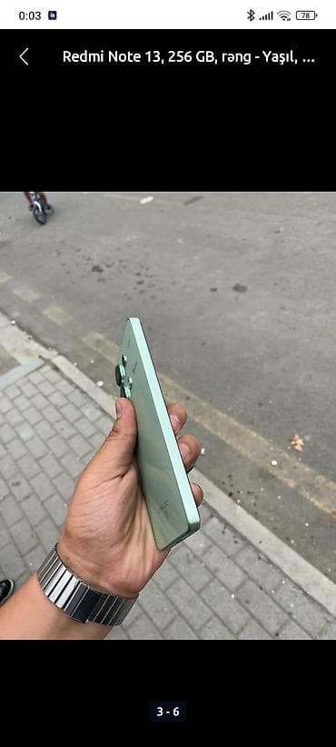 dubay telfonlar: Redmi Note 13, 256 GB, rəng - Yaşıl, Düyməli, Sensor, Barmaq izi — 3