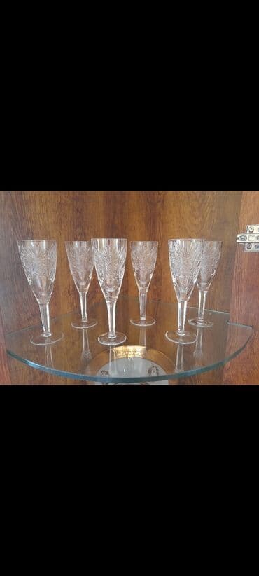 Qədəhlər, rəng - Ağ, Xrustal