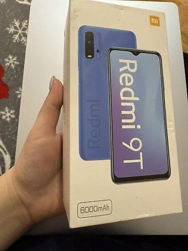 redmi ucuz telefon: Redmi 9T, 128 GB, rəng - Yaşıl, Barmaq izi — 4