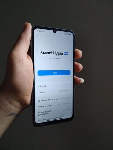 poco 3x: Poco C65, 128 GB, rəng - Mavi, Barmaq izi — 2