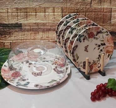 Tort və şiriniyyat qabı, rəng - Bej