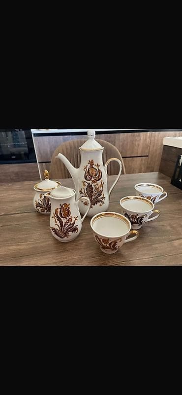 ev bitkisi: Çay dəsti, rəng - Ağ, Farfor, 4 nəfərlik — 1