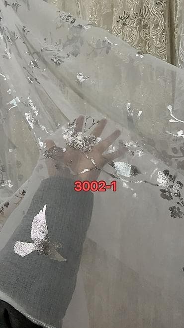 tula: Model: AXP0239A (2, 3, 4) Təsvir: - Zərif tül pərdə parçası – şəffaf — 6