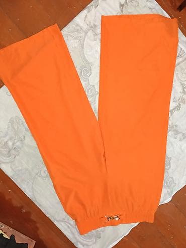 kapri şalvar: Narıncı rəngli qadın şalvarı - Model: düz kəsim, geniş balaq - Rəng — 4