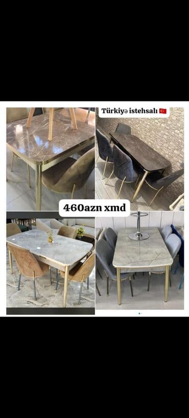 Qonaq otağı üçün, Açılmayan, Dördbucaq masa, 6 stul