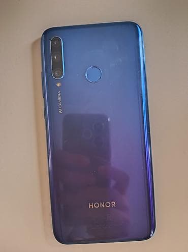 printer satilir: Honor 10i, 8 GB, rəng - Göy, Qırıq, Barmaq izi — 2