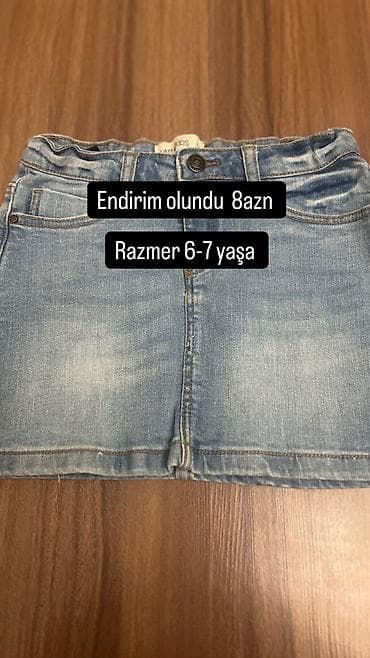 Cins ətək yenidir 6-7 yaş uşaq üçündü qiyməti 8 azn cins əski kimi