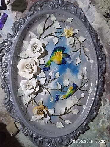 qapi dekoru: Oval dekorativ rellef tablo kolleksiyası - Material — 2
