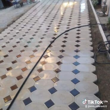 duz corek: Tamet döşəmə xidməti – dekorativ beton/daş təməli ilə həyət və giriş — 33