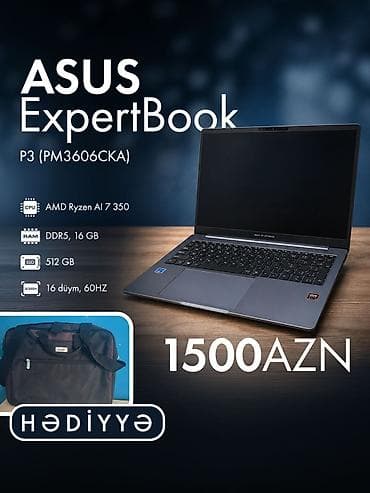 İşlənmiş ASUS ExpertBook, 16 ", AMD Ryzen 7, 512 GB, Pulsuz çatdırılma lalafo.az -da İşlənmiş ASUS ExpertBook, 16 ", AMD Ryzen 7, 512 GB, Pulsuz çatdırılma