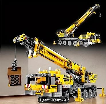 qaldirici kran: Mexanik konstruksiya dəsti – Avtokran modelı (sarı rəng) - Realistik — 4