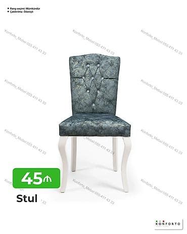 Stul – elegant dizaynlı, yumşaq oturacaq və bel hissəsi ilə rahatlıq