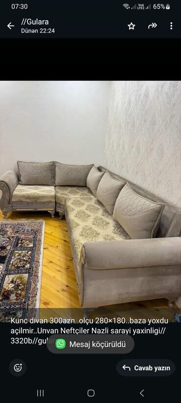 ehmedlide kiraye evler 200 azn: Künc divan — 1