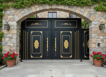 dəmir hasar: İşlənmiş Dəmir Həyət darvazası, Yana açılan, Mexaniki, Qapı ilə, rəng - Qara, Kredit yoxdur, Ödənişli çatdırılma — 4