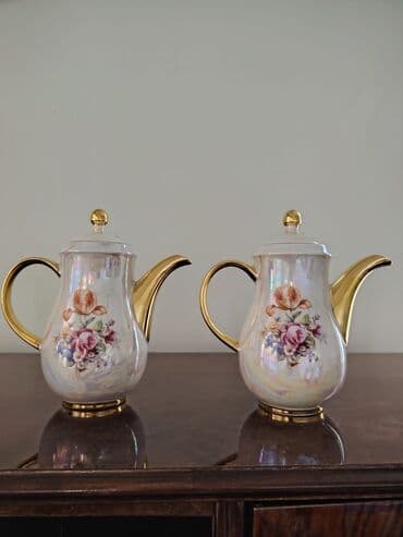 Kabrolar: Çay dəsti, rəng - Qızılı, Farfor — 1