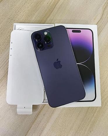 iphone 14 dubai version: IPhone 14 Pro, 128 GB, Deep Purple, Zəmanət, Kredit, Simsiz şarj — 1