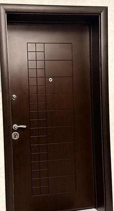 Строительные леса: ENDIRIM OLUNDU !! Metaldan giriş qapısı – tünd qəhvəyi rəng, müasir — 1