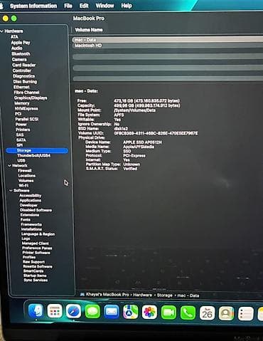 Macbook Pro 16inch 16gb ram 512gb SSD 2019 (Gray) 1) Ekranin arxa — 7