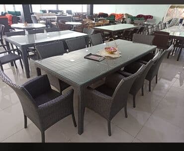 аренда столов и стульев бишкек: Квадратный стол, Нераскладной, Со стульями, Плетеный — 4