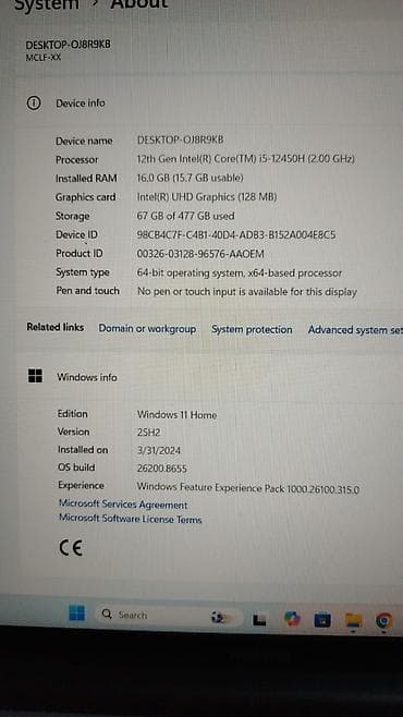 2 ci el notebook: Huwei matebook

Yaddaş 512
Ram 16
Core i5 12ci nesil
Windows 11 — 2