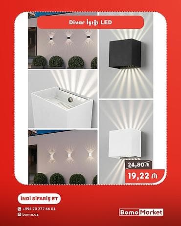 60x60 led panel: Məhsul: Divar İşığı LED - Kvadrat formalı, müasir dizayn: qara və ağ — 1