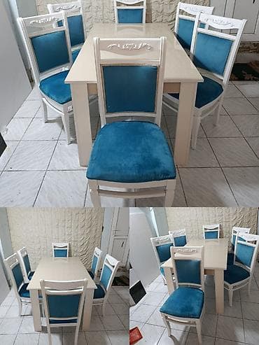 Qonaq otağı üçün, İşlənmiş, Kvadrat masa, 6 stul