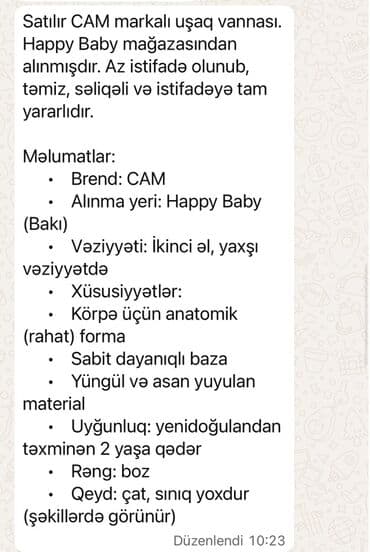 расчески для новорожденных: Uşaq vannası – CAM markası, boz rəng - Material: təhlükəsiz, möhkəm — 5