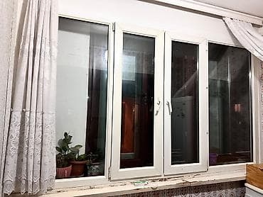 balka: PVC plastik pəncərə dəsti - Material: ağ PVC profil - Quruluş: 3 — 2
