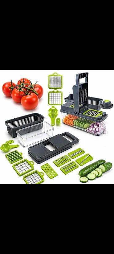 salat dograyan: Çoxfunksiyalı tərəvəz və meyvə doğrayıcı-set - 1 əsas konteyner — 1