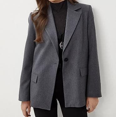 pencəy: Qadınlar üçün klassik boz blezer - Rəng: tünd boz (antrasit) - Kəsim — 1