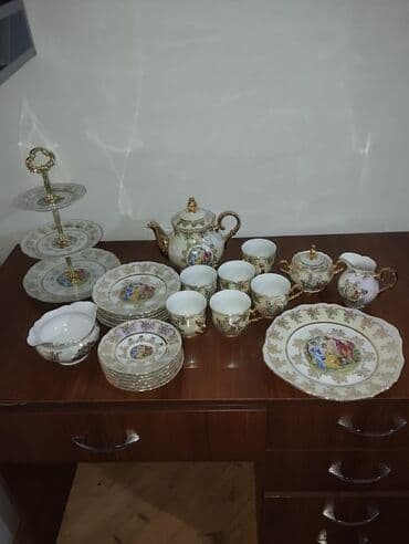 sac satişi: Nahar dəsti, rəng - Ağ, Farfor, Madonna, 6 nəfərlik, Çexiya — 1