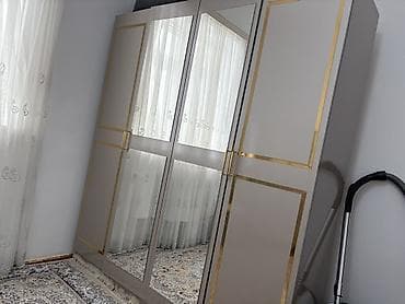 dolab kombi: 4 qapılı, Güzgülü, Bej, Digər material, Açılan, Düz dolab — 1