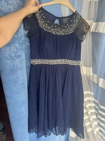 tikdirmek ucun don modeli: Cemi 1 defe geyilib, Şık qısa şifon don – tünd göy rəngdə - — 1