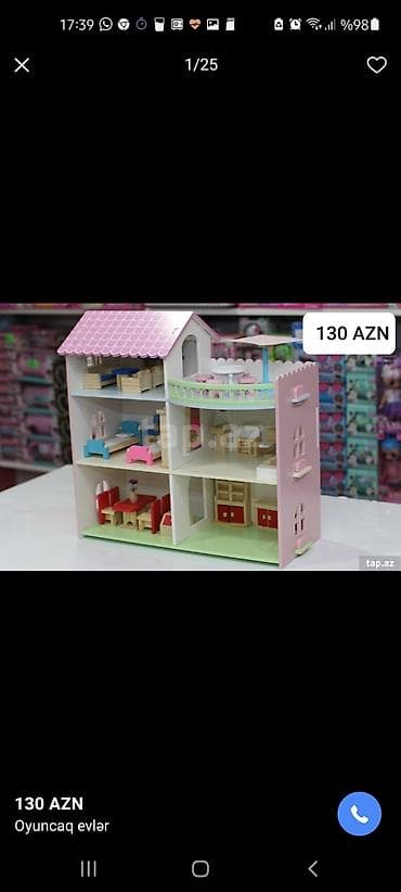 oyuncaq dolabı: Oyuncaq ev satilir,130 man alinib az islenib,esyalarla birge,demek — 1