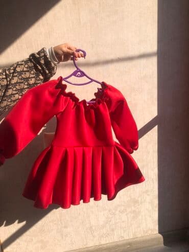 yun donlar: Qırmızı qız uşağı paltarı - Brend: Nazar Baby (etiket üzərində) - — 1