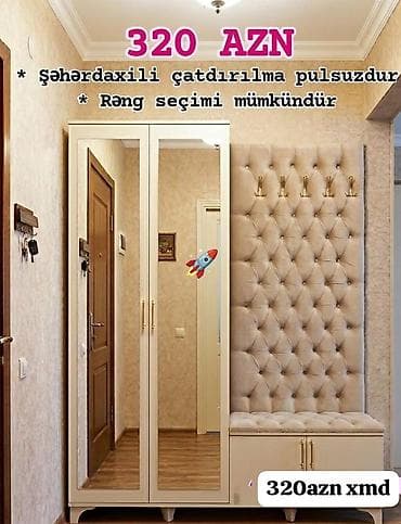 Dəhliz üçün çoxfunksiyalı mebel dəsti: - Geniş iki qapılı dolab