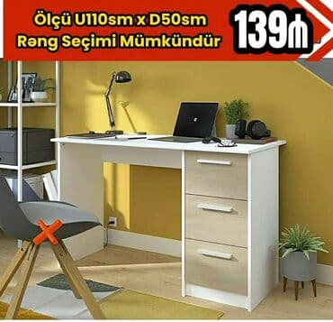 dizayn mebel: Oğlan və qız üçün, Yeni, Siyirməli, Yazı masası, Stulsuz — 1