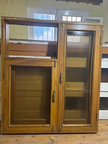 dağ balı: Taxta çərçivəli iki ədəd pəncərə dəsti - Material: kütləvi taxta — 1