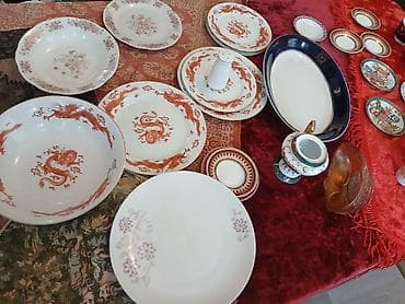 xocali sekilleri: Qədimi/klassik üslubda müxtəlif porselen və şüşə süfrə ləvazimatları — 4