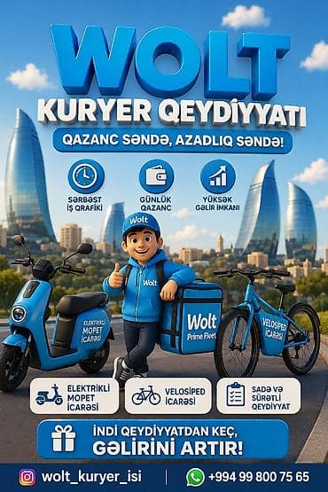 kurye: Sürücü-kuryer tələb olunur, Nəqliyyat təmin edilir, Gündəlik ödəniş, Təcrübəsiz — 1