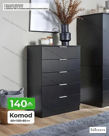 Komod – 40×100×80 sm - 5 çekməcəli, zərif minimal dizayn - Rəng lalafo.az -da Komod – 40×100×80 sm - 5 çekməcəli, zərif minimal dizayn - Rəng