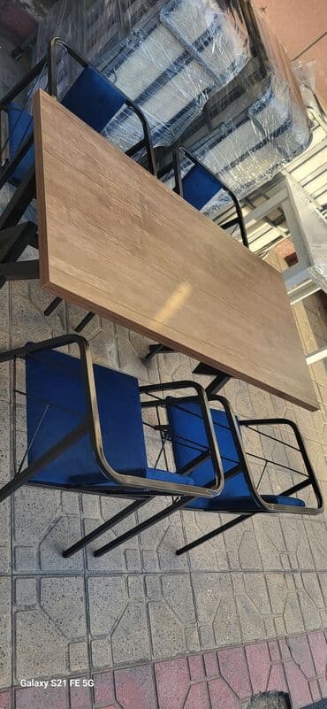 stul restoran: Mətbəx üçün, Yeni, Qatlanmayan, rəng - Göy Stul — 11