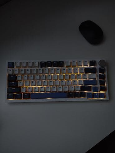 server qiymetleri: Ajazz AK75 Pro White & Blue | RGB | Huano × Ajazz Blue Linear — 5