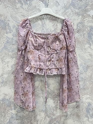 1 defe geyinilib 20 ye alınıb Romantik üslublu qadın bluzası -