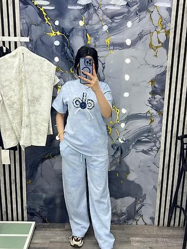 Ev geyimləri, pijamalar: Qadınlar üçün iki hissəli gündəlik dəst - Tərkib: yumşaq, nazik — 2